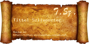 Tittel Szilveszter névjegykártya